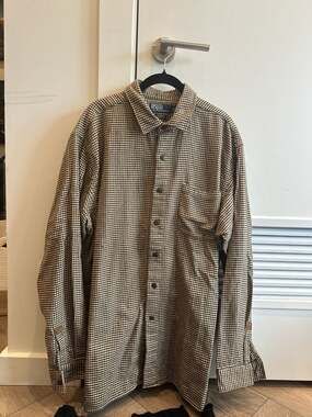 Vintage Polo Ralph Lauren Jameson Houndstooth Flannel Button Down Shirt XL